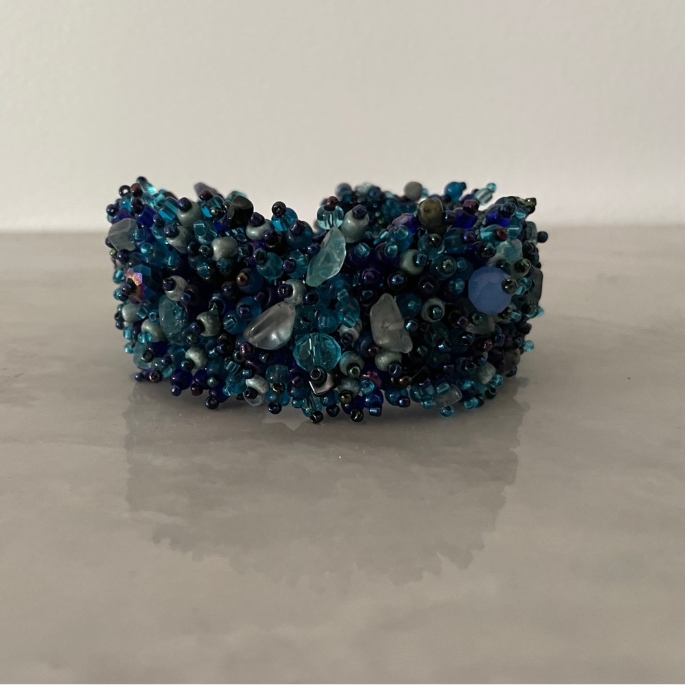 Hand beaded cuff bracelet